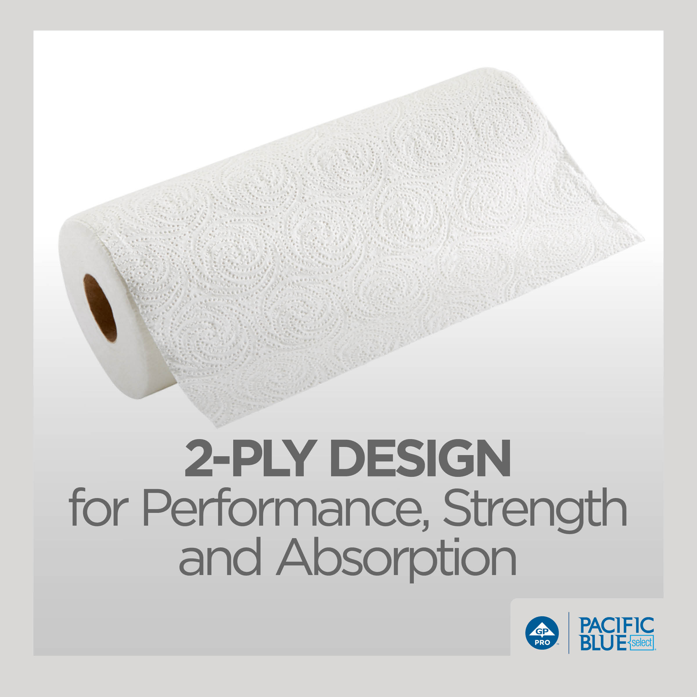 Pacific Blue Select® 2-Ply Perforated Roll Paper Towel by GP PRO (Georgia-Pacific), White, 27700, 250 Sheets Per Roll, 12 Rolls Per Case