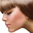 thumbnail image 2 of Galaxy Gold GG 14K Yellow Gold 3.75 Carat Natural Blue Topaz Dangle Earrings - December Birthstone - Communication & Serenity - Fine Jewelry for Women, 2 of 2