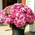 thumbnail image 3 of Hydrangea Artificial Flower for Outdoor, 4 Bundles Fake Hydrangea Bush Plant UV Resistant for Outdoors Front Porch Indoor Home Garden Decor, Red, 3 of 9