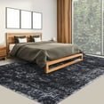 thumbnail image 2 of Hasoo 8' x 10' Area Rug for Living Room Boho Vintage Rug Non Slip Throw Rugs Floral Indoor Carpet, Black, 2 of 6