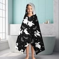 thumbnail image 6 of Black Halloween Ghosts Bats and Stars Hooded Bath Towel，60"x35" for Ages 3 To 12 Kids, Quick Dry Lightweight Soft Microfiber Hood Beach Towel Cover Up for Kids, 6 of 7