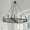 Aged Zinc, variant on ACROMA 12-light 41In Farmhouse Black Geometric Wheel Chandelier - N/A Aged Zinc Satin, Matte Adjustable, Over 60 Inches Painted