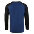 thumbnail image 4 of ZCFZJW Raglan Long Sleeve T-Shirts for Men Big and Tall Regular Fit Casual Crew Neck Pullover Tshirt Tops Lightweight Comfy Cotton Breathable Shirts Blue XL, 4 of 5