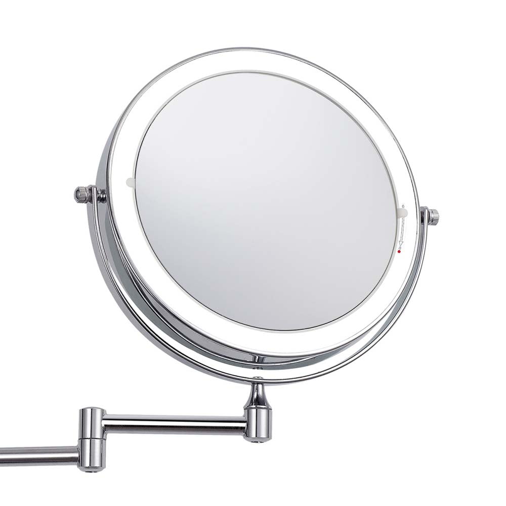 Wall Mounted Lighted Makeup Vanity Mirror 8 inch 1X/10X Magnifying