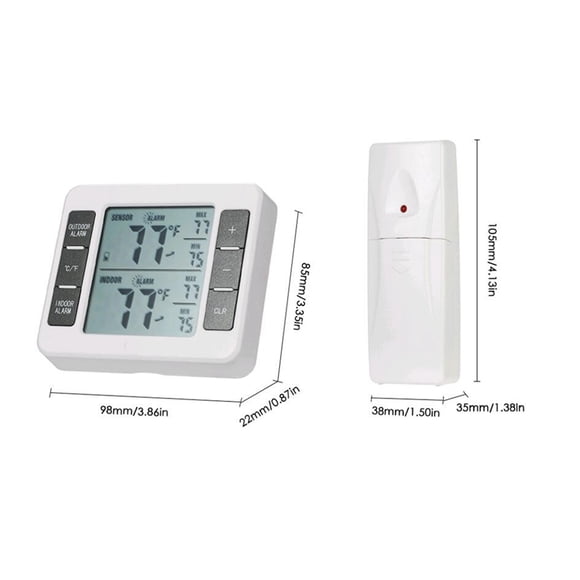 Thermomètre de Congélateur, avec Thermomètre Alarme Min/max Thermomètre Intérieur Extérieur Alarme Audible Thermomètre Extérieur avec Température Huiop Dsfen Extérieur avec Min/max Qahm Rookin