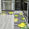thumbnail image 4 of Lemon Kitchen Rug Mat Set of 2 Black and White Stripe Kitchen Rugs Kitchen Floor Mats Non Slip Washable Lemon Kitchen Decor Decorations, 4 of 6