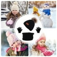 thumbnail image 3 of GRNSHTS Toddler Gloves, 3Pcs Kids Winter Beanie Hat Scarf Gloves Set, for 1-5 Years Old Boys Girls, Knit Thick Warm Fleece Lined Thermal Sets (Black), 3 of 5