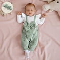 thumbnail image 4 of Emy Dola Newborn Baby Girl Clothes Ruffle Long Sleeve Romper One Piece Bowknot Jumpsuit Fall Winter Infant Outfits For 3-18 Months, 4 of 9