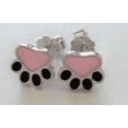 thumbnail image 1 of Sterling Silver Paw Print Stud Earrings, 1 of 2