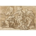 thumbnail image 3 of Domenico Piola 14x11 Black Modern Framed Museum Art Print Titled - Madonna Surrounded by Saints, 3 of 5
