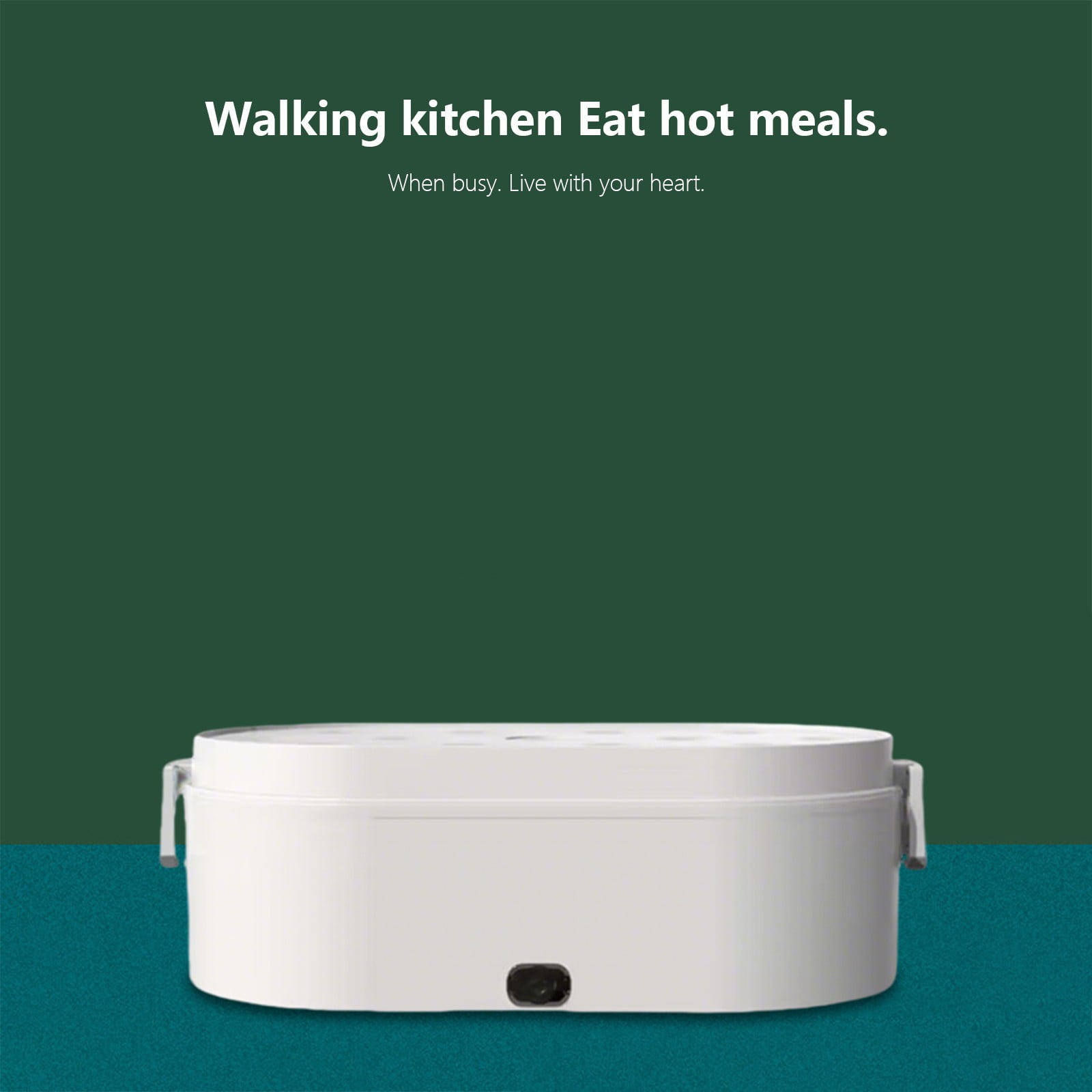 Electric Lunch Box Portable Heated Food Container 0.8L Cordless Rechargeable Leak Proof 25x9x5cm Fast Heating No Water Needed for Office Car School Hot Meals