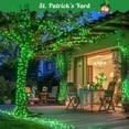 thumbnail image 2 of 2 Pack Green Solar Fairy Lights, Each 33ft 100 LED Green Solar Lights Outdoor, Waterproof St Patricks Day String Lights for Outside Patio Garden Party Tree Decorations, 2 of 7