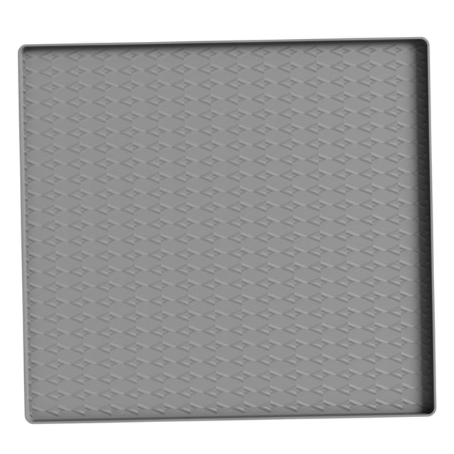 Mantel individual para perros y gatos, tapete para comedero para múltiples situaciones, fácil de limpiar, antiderrames, con borde elevado, tapete para Gris