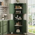 thumbnail image 2 of Vabches Farmhouse 64.8" Tall Corner Cabinet with 4 Doors and 5 Storage Shelves, Corner Storage Cabinet for Kitchen, Living Room, 2 of 10