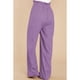 thumbnail image 4 of Pantalones Sueltos Pierna Salvaje Talle Alto Pretina Elástica Bolsillo Lateral Pantalones Fluidos Cinturón Atado Versátil para Mujer Púrpura L, 4 of 6