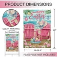 thumbnail image 2 of Happy Easter Pink Chair House Flag Double Sided, Eggs Basket Coastal Beach Decorative Garden Yard Outdoor Large Decor, Bunny Ears Hat Flowers Nautical Burlap Home Outside Decoration 28 x 40, 2 of 6