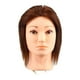 thumbnail image 1 of Cabeza de maniquí de cabello humano para entrenamiento de peluquería, modelo profesional resistente para peluquería, para lavar Marrón, 1 of 10