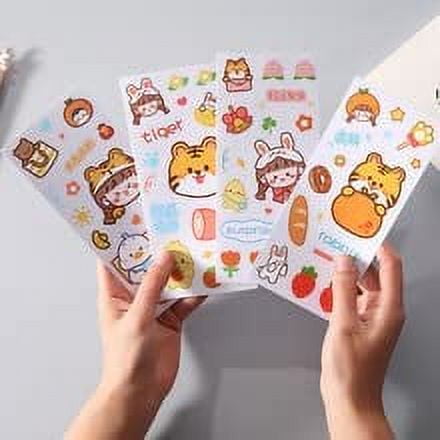 DanceeMangoos 24 Sheets Kawaii Washi Stickers, Cute Cartoon Printed  Adhesive Label Decorative Sticker for Scrapbooking Diary Journaling Planner  DIY Craft, Aesthetic School Stational Supplies Stuffs 