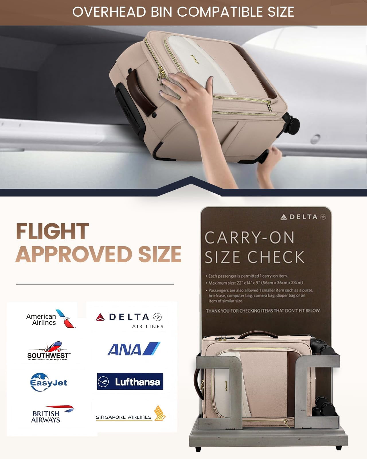 LOVEVOOK 4 Pcs Carry On Luggage 22x14x9 Airline Approved, 20 Inch Carry On Suitcases with Wheels, Softside Rolling Suitcase for Women Men, with TSA Lock Weekender Travel Luggage