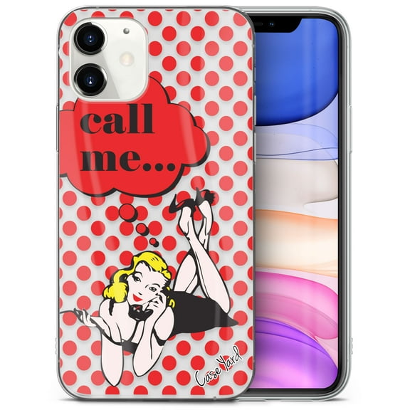 Case Yard iPhone-12-Mini Case Clear Soft & Flexible TPU Ultra Low Profile Slim Fit Thin Shockproof Transparent Bumper Protective Cover Drop Protective Cell Phone Cases (Call Me)