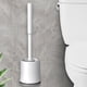 thumbnail image 1 of Cepillo para inodoro con mango largo | Juego moderno y compacto para limpiar taza de baño | Cerdas lavables que no rayan | Plástico resistente | Agarre ergonómico | 1 pieza | Blanco | 37x7.5 cm, 1 of 9