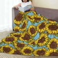 thumbnail image 6 of Pofeuu Sunflowers Print Ultra-Soft Micro Fleece Blanket,for Bed Or Sofa,All Season Throw Blankets Flannel Blanket-60"x50", 6 of 7