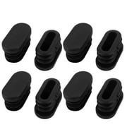 30mmx15mm Plastic Non Slip Oval Chair Table Leg Protectors Cap Tube Insert 8pcs