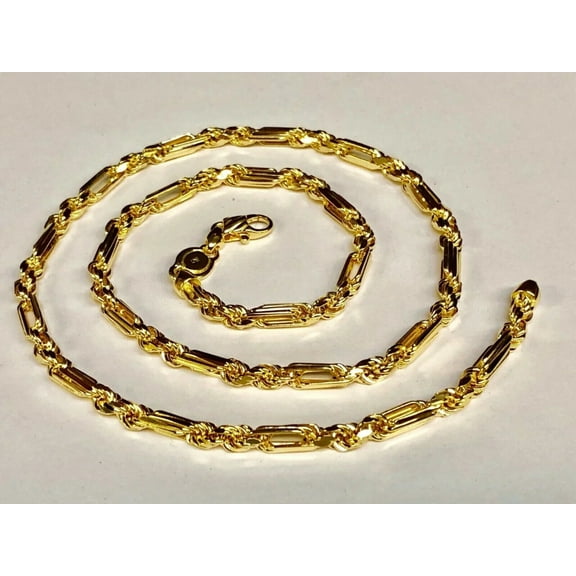 14K Gold 3mm Figarope Chain