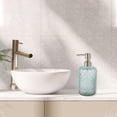 thumbnail image 2 of 1 Pc Simple Cylindrical Soap Pump Dispenser for Bath 500ml Blue Silver Tone, 2 of 6