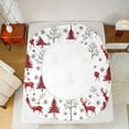 thumbnail image 5 of Manfei Christmas Deer Twin Sheet Sets 3 Pieces for Kids, Snowflakes Trees Twin Fitted Sheet, Merry Xmas Flat Sheet, Ultra Soft Home Decor, 5 of 7