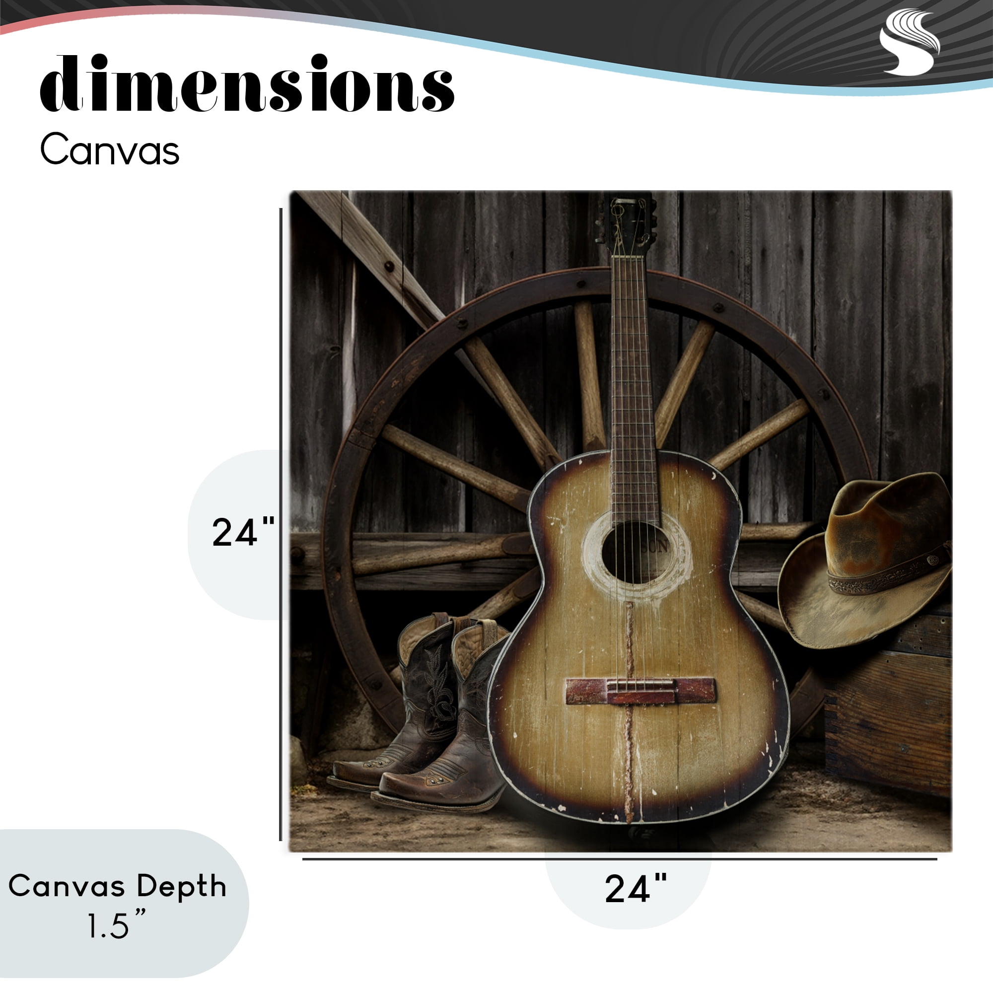 Stupell Industries Rustic Western Guitar with Hat Canvas Wall Art, design by CAD Designs
