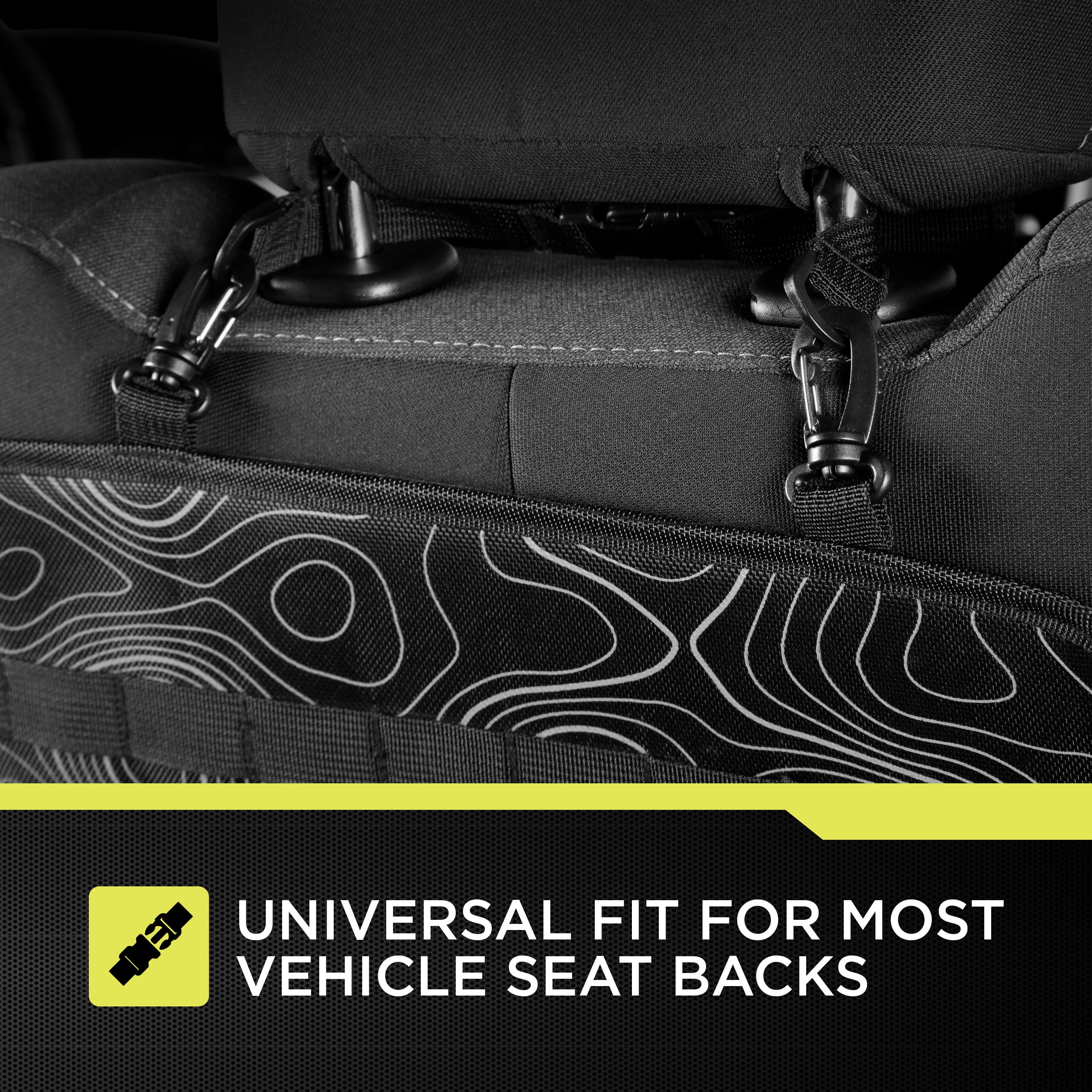 (2 pack) Auto Drive MOLLE Strap Backseat Organizer, Universal Fit, AZ534005