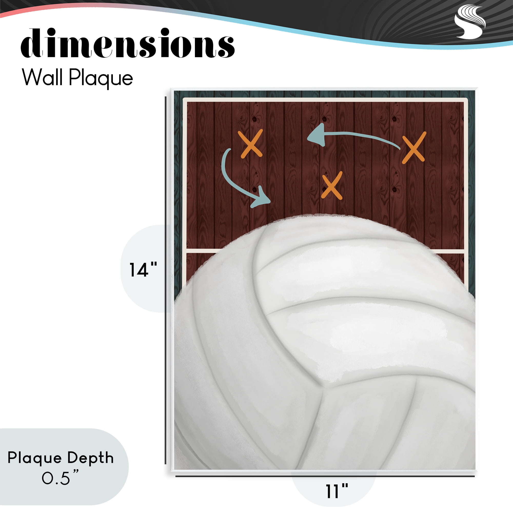 Stupell Industries Volleyball Court Tactics Wall Plaque Art, design by Jennifer Stith