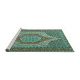 thumbnail image 2 of Ahgly Company Machine Washable Indoor Round Persian Turquoise Blue Traditional Area Rugs, 3' Round, 2 of 4