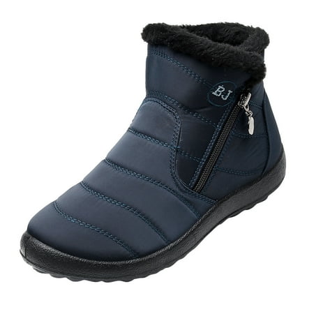 

Juebong Women s Winter Warm Waterproof Cotton Shoes Nylon Snow Ankle Ankle Booties Botas Blue Size 8