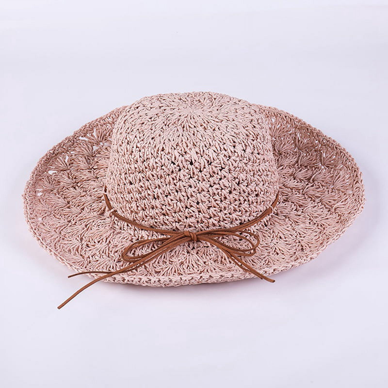 Sun Hats for Women, Large Foldable Packable Straw, Wide Brim 