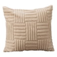 thumbnail image 2 of harmtty Pillow Cover Striped Design Hidden Zipper Soft Touch Removable Breathable Create Warm Non Deformed Solid Color Cushion Case Livingroom Decor Light Coffee, 2 of 8
