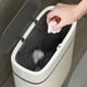 thumbnail image 5 of Bote de basura de plástico con tapa,Bote de basura de 14 L/3,7 galones,Cesto de basura gris moderno, botes de basura finos para baño,sala de estar, 5 of 5