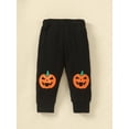 thumbnail image 5 of Toddlers Kids Halloween Outfits Set Long Sleeve Hooded Sweatshirt + Casual Pumpkin Pants 2 Piece Clothing Sets, 5 of 9