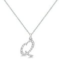 thumbnail image 2 of Personalized Diamond Script Letter Initial Necklace in 14k White Gold, 2 of 2