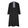 thumbnail image 3 of IROINNID Savings Men's Muslim Robe Set Arab Middle Robe Pattern Embroidery Long Sleeve Standing Neck Zipper Robe,Black, 3 of 5