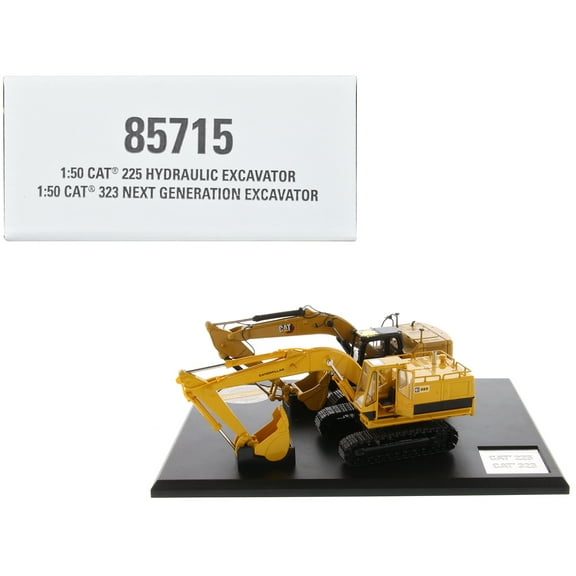 CAT Caterpillar 225 Hydraulic Escavator and Caterpillar 323 Next Generation Escavator Set 1/50 Diecast Models by Diecast Masters