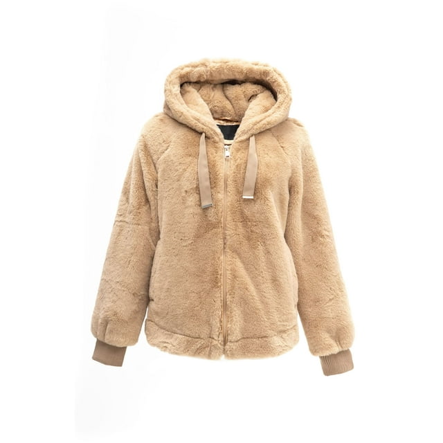 Chaqueta de piel sintética Bellivera 1712014 para mujer, color caqui XXL