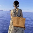 thumbnail image 4 of Straw Beach Tote Bag for Women Large Woven Shoulder Handbag Straw Bag for Summer Beach Vacation, 4 of 7