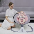 thumbnail image 3 of Electric Smart Baby Swing Seat for Infants with 12 Pre-Set Lullabies and 4 Speeds, Convenient Bluetooth Baby Swing Seat with Remote Control and Hanging Toys, , Pink, 3 of 9