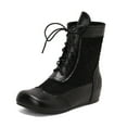 thumbnail image 6 of Bnwani Women Boots Ankle New Winter Fashion Toe Flat Versatile Casual Boot Black Size 5.5, 6 of 7