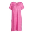 thumbnail image 3 of Secret Treasures Women's and Women's Plus Size Knit V-Neck Nightgown with Short Sleeves, 3 of 5