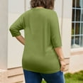 thumbnail image 3 of Qxiansh Plus Size Tops for Women 3/4 Length Sleeve Shirts with Pockets Crew Neck Loose Casual Spring Tunic Blouses, 3 of 7