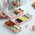 thumbnail image 3 of Daisyyozoid Boîte à Lunch Bento Micro-Ondes Portable 3 Couches Cuillère Récipient Alimentaire Boîte de Rangement, 3 of 4