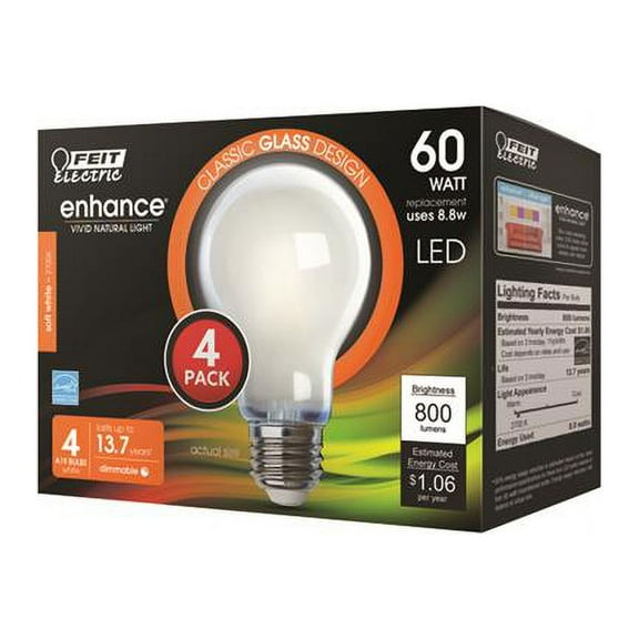 Feit Electric  9W A19 Enhance Soft White LED Bulb 810 Lumens - Pack of 6